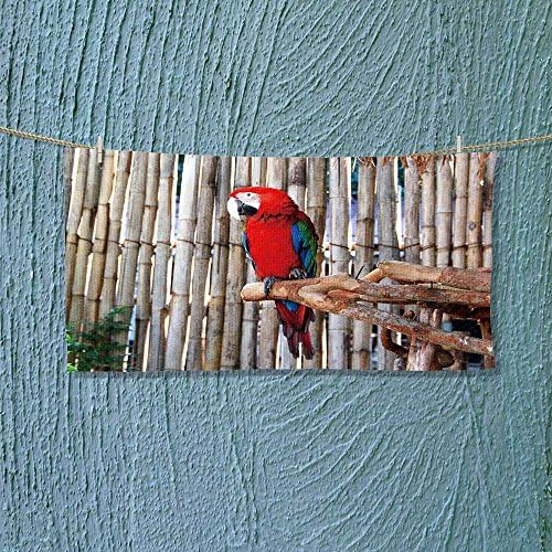 vanfanhome Photo Or Text Image DIY Personalized Custom Towels/Hand Towel Acrylic for Beach, Pool or Bath! Unisex towels!(beautifu maca parrot)
