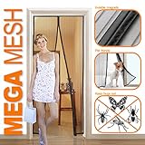 Magnetic Screen Door, Heavy Duty Mesh & Velcro Fits Doors Up to 34