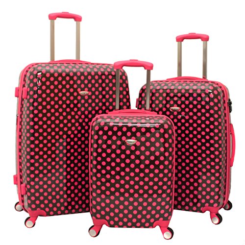 polka dot hardside luggage