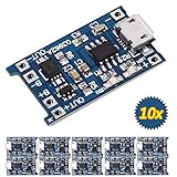 Icstation TP4056 Micro USB 5V 1A 18650 Lithium Battery Charger Board, with Overcharge Over-Discharge Over-Current Protection (Pack of 10)