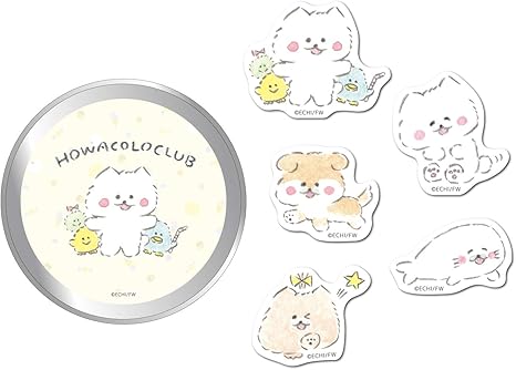 Amazon Co Jp ほわころくらぶ 缶入りステッカー イエロー キャラクターステッカー 5枚入り 小物入れ 漫画 絵本 イラスト 可愛い こいぬ Lcc0 Gs 公式グッズ ホビー 通販