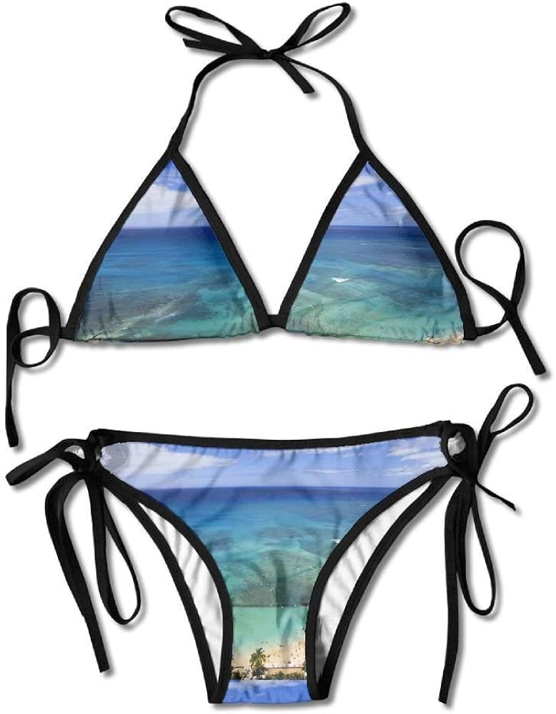 Women Hawaii Printing Sexy TwoPiece Bikini Set Beach Bathing Suit