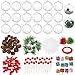 Auihiay 20 Pack 80mm Christmas Clear Ornaments Ball and Various Accessories for DIY Christmas Tree Balls Baubles Holiday Wedding Party Home Decorations