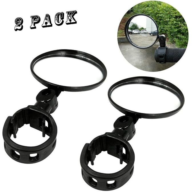1 Pair Mini Handlebar End Glass Bike Mirrors Bicycle Cycling Folding Rear View Adjustable