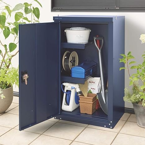 Amazon Co Jp ガーデニング フラワー ガーデニング用品 エクステリア 収納庫 物置 日本製 オールネイビースリム物置 ロータイプ 5446 Diy 工具 ガーデン