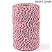 Bakers Twine,Upintek 200M Red and White Cotton Twine Packing String for Gardening, Decoration, Tying Cake and Pastry Boxes, Silverware, DIY Crafts & Gift Wrapping,Art and Crafts (1.5mm/656Feet)