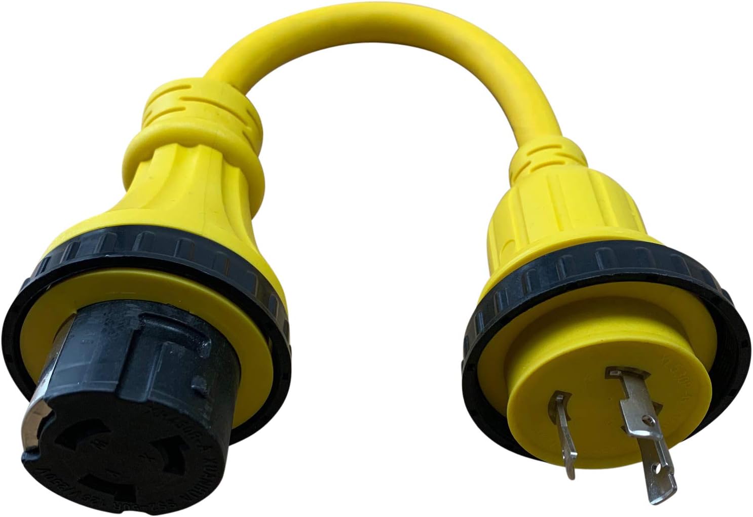 Halex, 30150, 1.5 FT. Marine Shore Power Adapter For Boats, Campers, or RVs, 30 Male to 50 Amp Female, Amp Amp, Yellow: Home Improvement