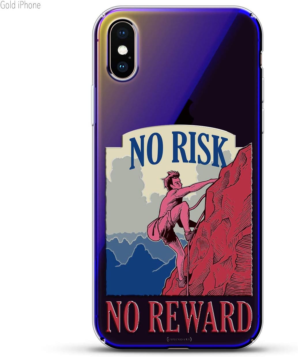 Luxendary Quote No Risk No Reward Quote Gradient Series Clear Ultra Thin Silicone Case For Iphone Xs Max 6 5 In Sunrise Blue Amazon Co Uk Electronics