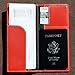 Pacer Go RFID Blocking Slim Minimalist Long Travel Wallet Genuine Leather Passport Holder Travel Cover (Red)