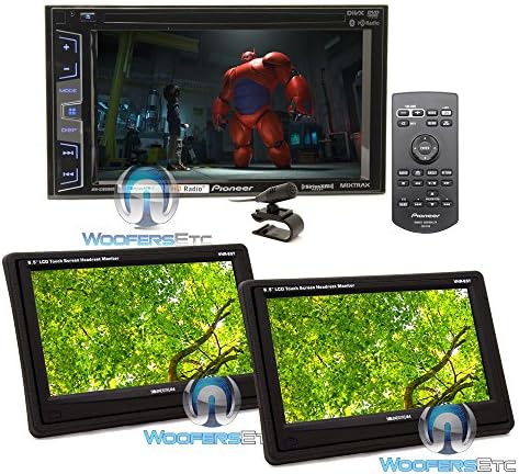 pkg (2) Soundstream VHR 65T 6.5" LCD Touchscreen Headrest Monitors + Pioneer AVH-X3800BHS 2-DIN In-Dash 6.2" Touchscreen LCD Display DVD/CD Stereo Receiver