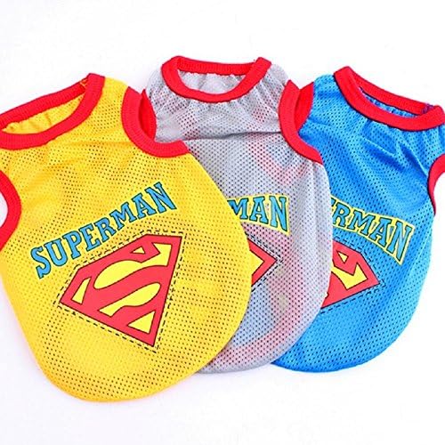 Superman Shirt Pet Clothes for Dog Cat Puppy Shirt Summer Vest Dogs T-Shirt (XL, Blue)