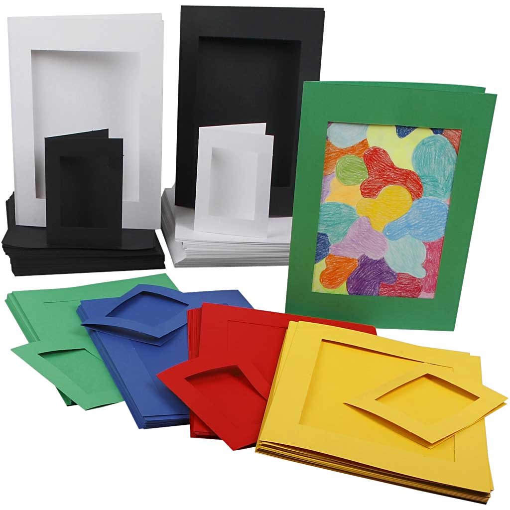 Passepartout frame, assortment, size A4+A6, 180+230 g, 360 asstd