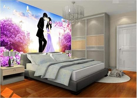 Amazon 3d部屋の壁紙カスタム壁画の目撃者幸せな瞬間紫の風景壁画の壁の写真の壁紙 280x0cm 壁紙