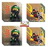 The Lego Ninjago Movie Deluxe Lunch and Beverage Napkins Bundle for 32 Guests