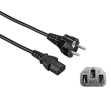Power Cord | Netzkabel für Kaltgeräte 1,8 m | Stromkabel für PC, Monitor, PC Computer,Drucker, PS3 / PS4 PRO, angespritzte Sc