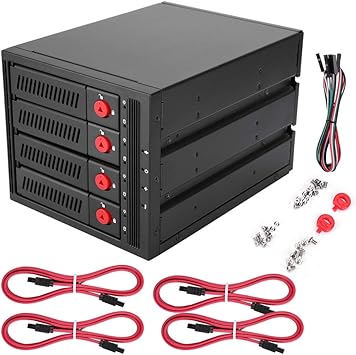 Bewinner Unidad de Disco Duro de 4 Compartimentos Placa Base de Bastidor móvil para SSD HDD