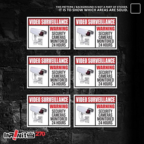 safety sign CCTV security camera & video surveillance sticker decal window door 4 x 3 inch warning sign 10-sheets