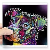 CafePress - Perfect Psycholdelic Peaceful Pit Bull Square Stic - Square Bumper Sticker Car Decal, 3