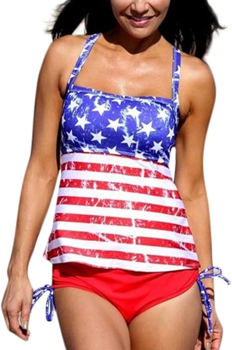 Amazon.com: Swim Suits for Women American Flag Swimwear Two Piece Bathing Suits The Fourth of 