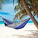Double Camping Hammock, Rusee Lightweight Portable Nylon Fabric Parachute Outdoor Hammock for Backpacking, Travel, Beach, Yard - with Free Tree Tie Straps & Steel Carabiners