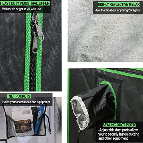 Yield Lab 32" x 32" x 24" Grow Tent with Viewing Window - For Indoor, LED, T5, CFL, HPS, CMH - Hydroponic, Aeroponic, Horticulture Growing Equipment - Thumbnail 3