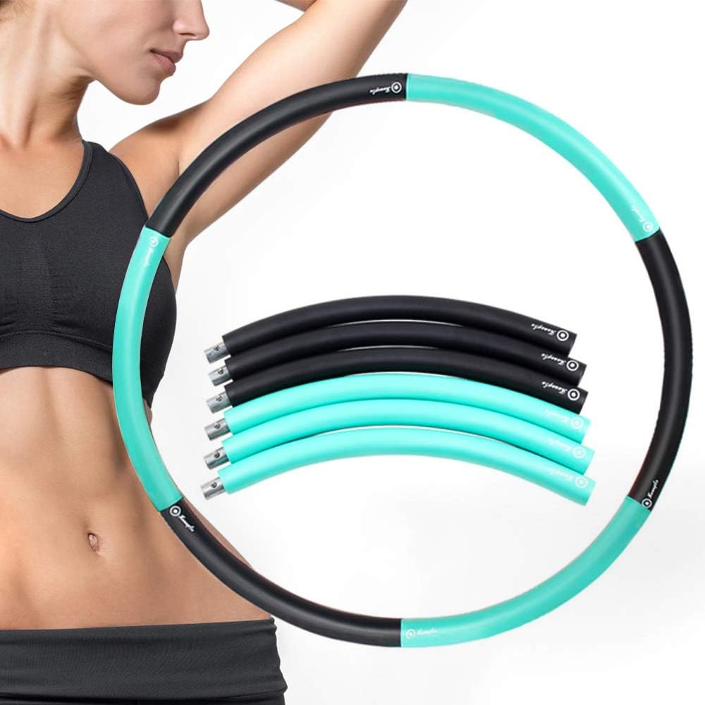 Delmkin Hula Hoop Reifen Erwachsene Fitness Hula Hoop 6 Abschnitte mit Edelstahlkern Premium Delmkin Hula Hoop Reifen Erwachsene Fitness Hula Hoop 6 Abschnitte mit Edelstahlkern Premium