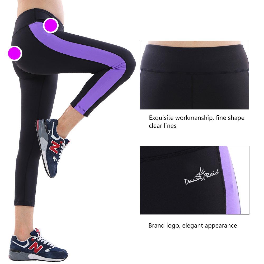 Yoga Capris Pants for Women Active Leggings with Pockets Running Tights M