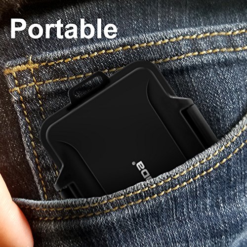 YOUKaDa Water-resistant Memory Card Case Holder Storage With Carabiner For 8 SD Cards & 8 Micro SD Cards (Black)