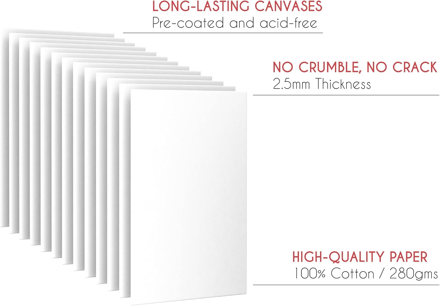 Zenacolor - Set of 12 Canvas Boards for Painting Art - 11x14inch Canvas for Acrylic Painting - Painting, Drawing & Art Supplies, Canvases for Painting- 100% Acid-Free Painting Supplies White Board.
