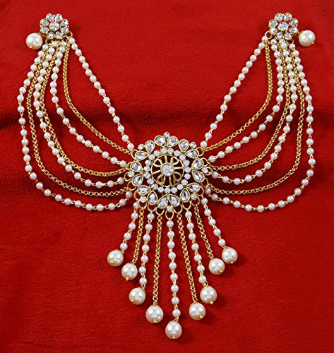 Banithani Indian Traditional Goldtone Bridal Hair Accessory