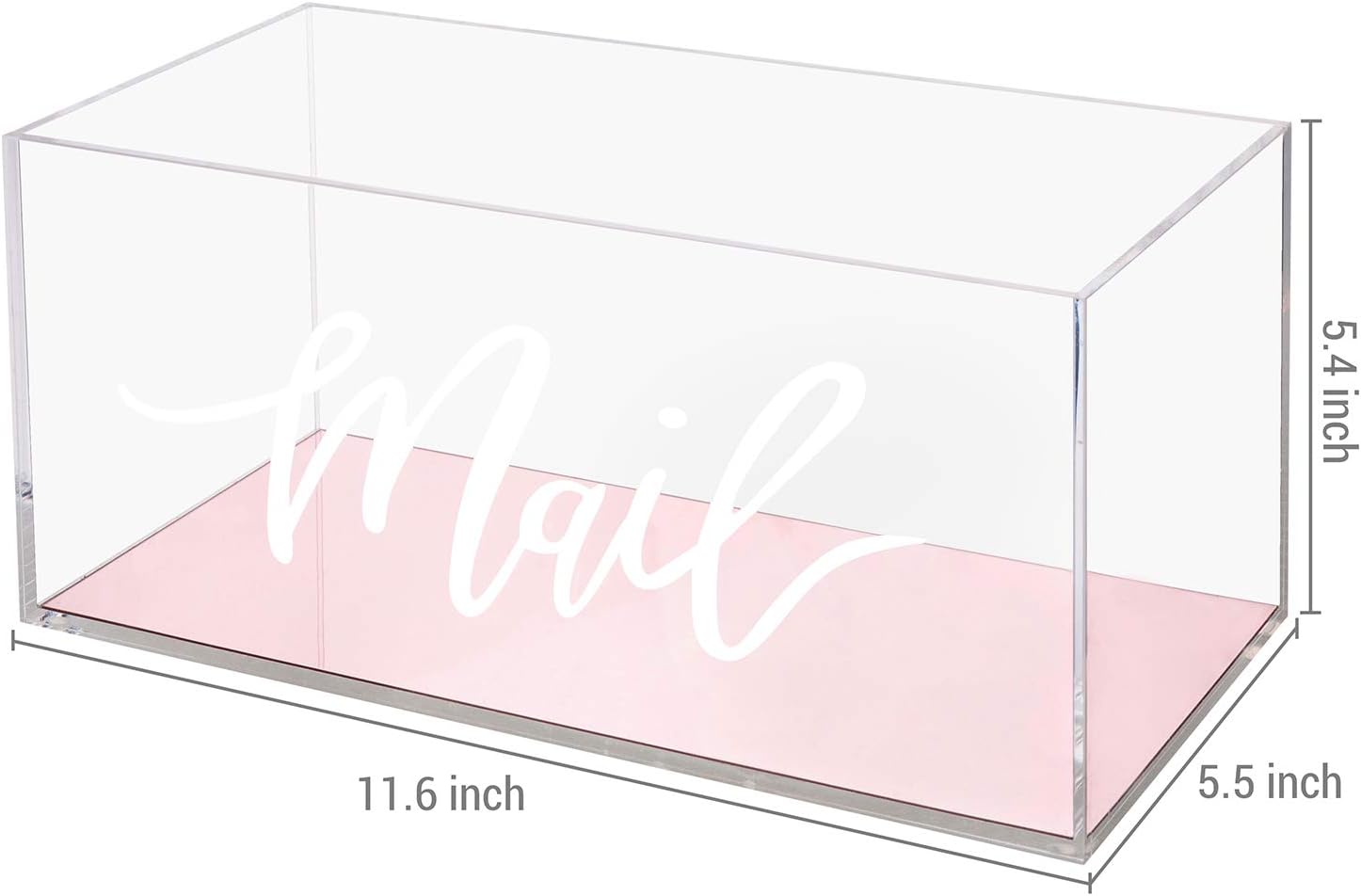 MyGift Home Office Clear Acrylic Tabletop Mail Sorter Storage Holder Box with Rose Gold Mirror Base : Office Products