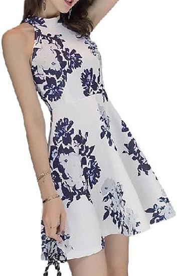 Amazon Co Jp コフレア 4 M ワンピース わんぴーす レディース レディス 大人 女性 通勤 肩開き 肩出し 肩あき ハイネック 膝上 可愛い カワイイ かわいい マイクロミニ セクシー 春 夏 春夏 春夏物 夏物 花柄 フレア キレイメ マイクロ ミニ 綺麗目 キレイメ