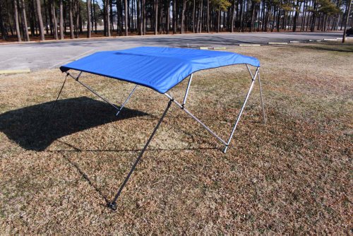 image for New Royal Blue Vortex Pontoon / Deck Boat 4 Bow Bimini Top 8' Long, 91