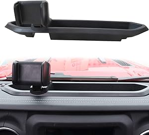 Sukemichi Jeep JL Phone Holder with Storage Box, Multi-Function Dash Phone Mount for Jeep Wrangler JL 2018 2019 2020