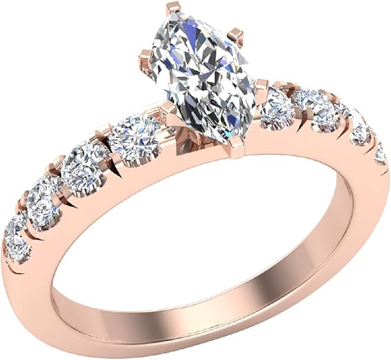 925 Placcato Argento Lucente Anello Di Fidanzamento Donna