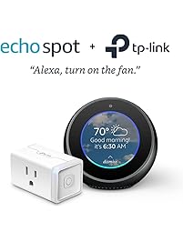 Echo Spot - Black + TP Link Smart Plug Mini