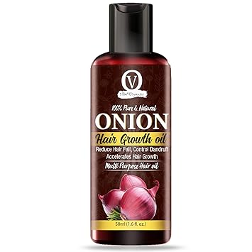 Vital Organics Onion Hair Oil With Castor Oil,Green Tea, Hibiscus, Argan Oil, Blackseed Oil, Rosemary Oil And 24 Essential Oils And Natural Extracts For Hair Growth,Strong And Healthy Hair (50ml)
