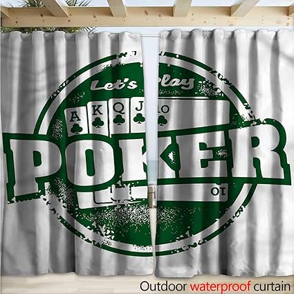 Amazon.com : warmfamily Poker Tournament Waterproof Sliding Door Curtains Royal Flush Grunge W120 x L84 : Garden & Outdoor