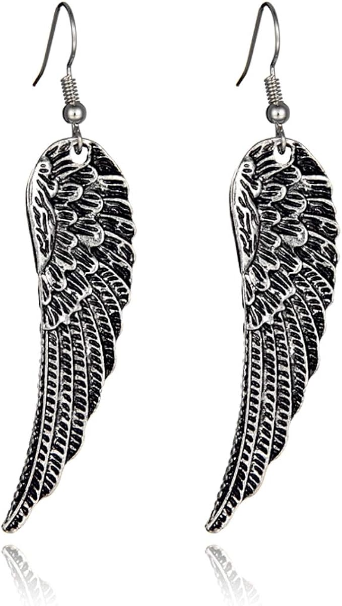 URDEAR Vintage Angel Wings Earrings Charms Dangle Drop Hook