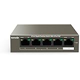 Tenda TEF1105P 5-port Metal Fast Ethernet Switch with 4 PoE Ports, No Configuration Required