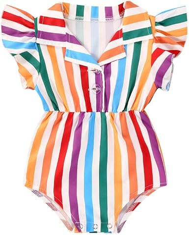 girls rainbow romper