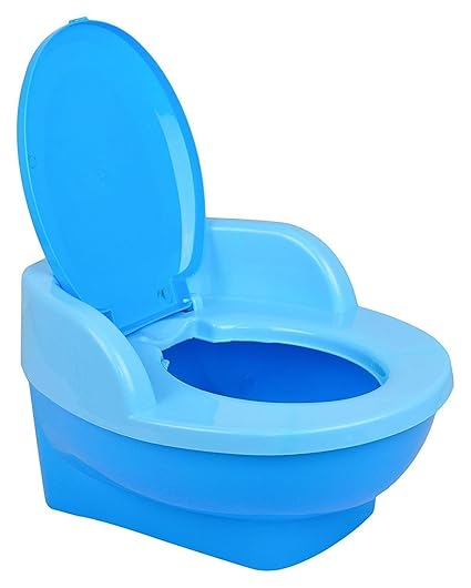 Nabhya Baby Toilet Training Potty Seat with Upper Closing Lid and Removable Bowl (Blue)