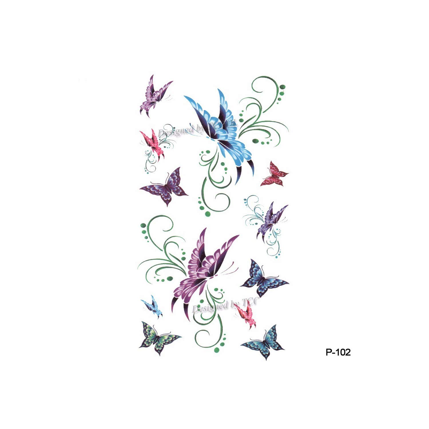 Amazoncom Flower Butterfly Temporary Tattoos For Women