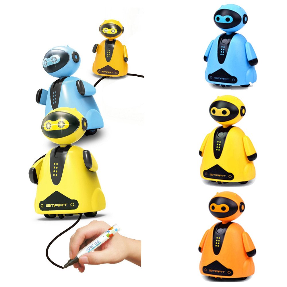 Judesuper Newest 4Pcs Inductive Robot Toys 2Pcs Penguins+ 2Pcs Robot
