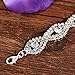 Rhinestone Tennis Bracelet Silver-tone Wedding Bridal Bracelet Crystal Bracelet (White)