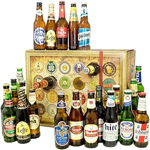 Bier-Adventskalender, 24 Biere aus aller Welt, inkl. Geschenkbox, MEHRWEG (24 x 0.33 l)