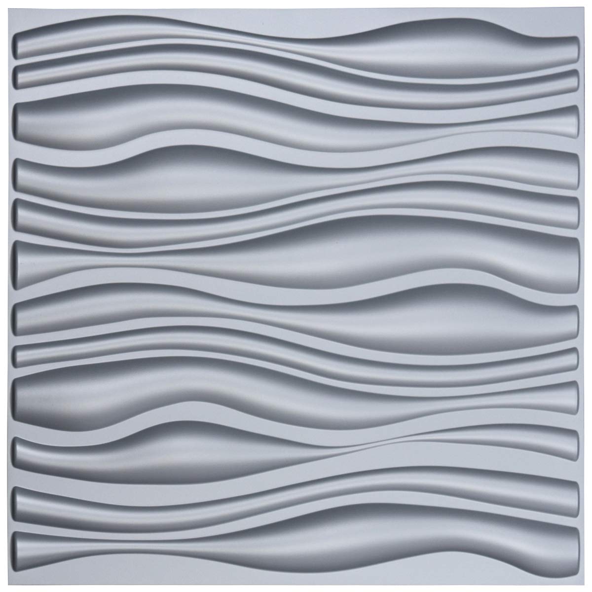 Art3d PVC Wave Board Textured 3D Wall Panels, Silver, 19.7" x 19.7" (12 Pack): Industrial & Scientific