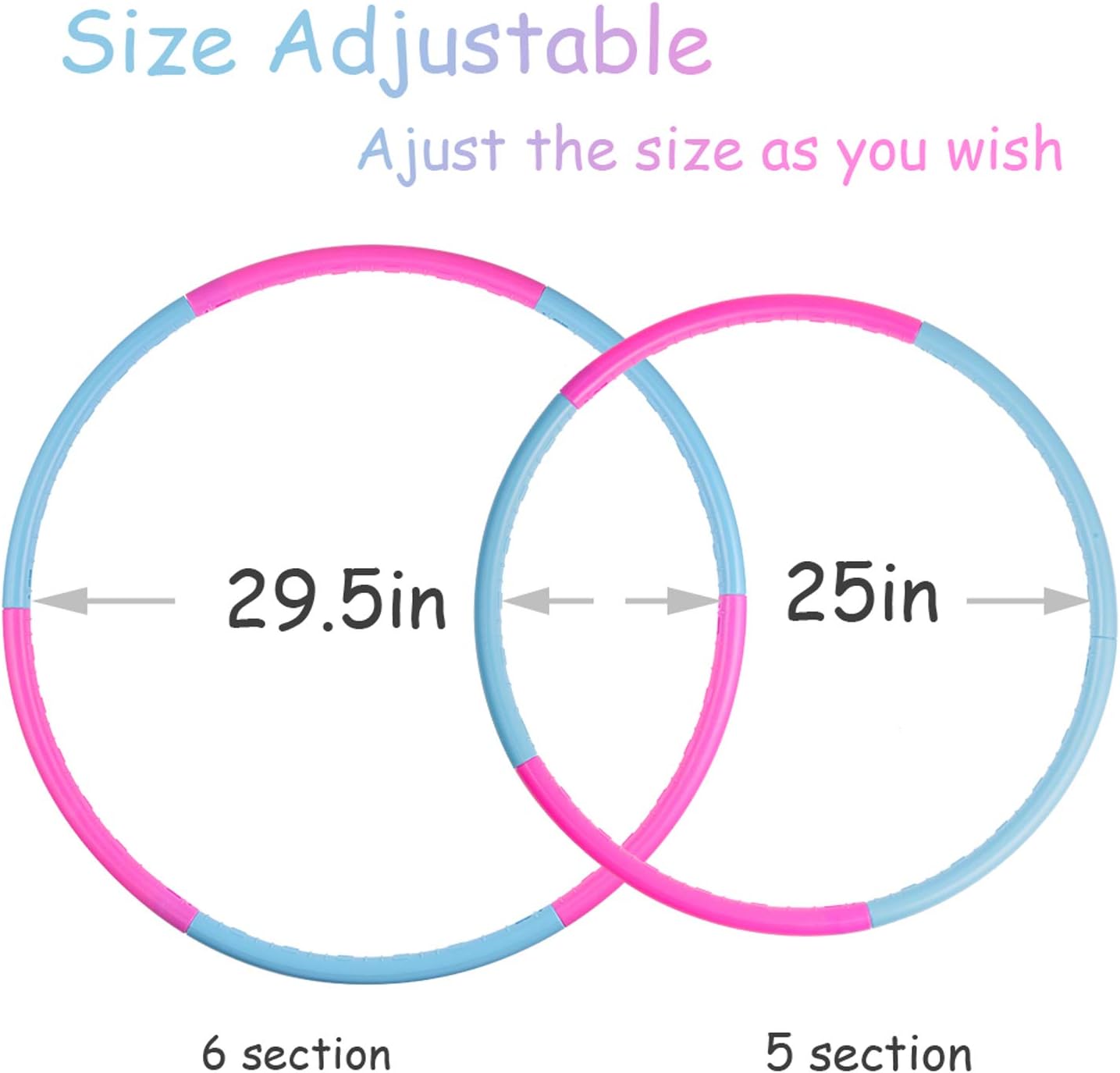 Kids Hoola Hoop Detachable & Size Adjustable, Professional Weighted Colorful Hoola Hoop,Premium Quality Professional Hula Rings for Kids,Toy Gifts,Gymnastics,Lose Weight,Adults Fitness,Girls,Boys: Toys & Games