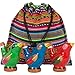 Beautiful Chirping Ceramic Ocarina Whistle Bird - Clay Fired and Hand-Painted in Peru 3-Pack Variety Colors - with Souvenir Carrying Bag