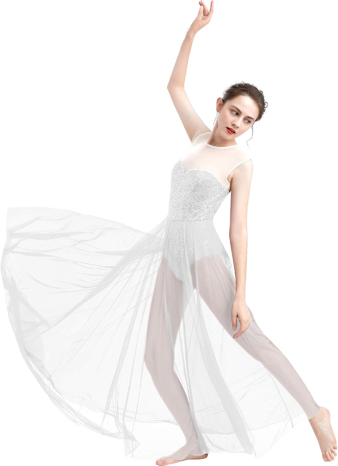 ODASDO Women Lyrical Dance Dress Modern Contemporary Dancewear Costume